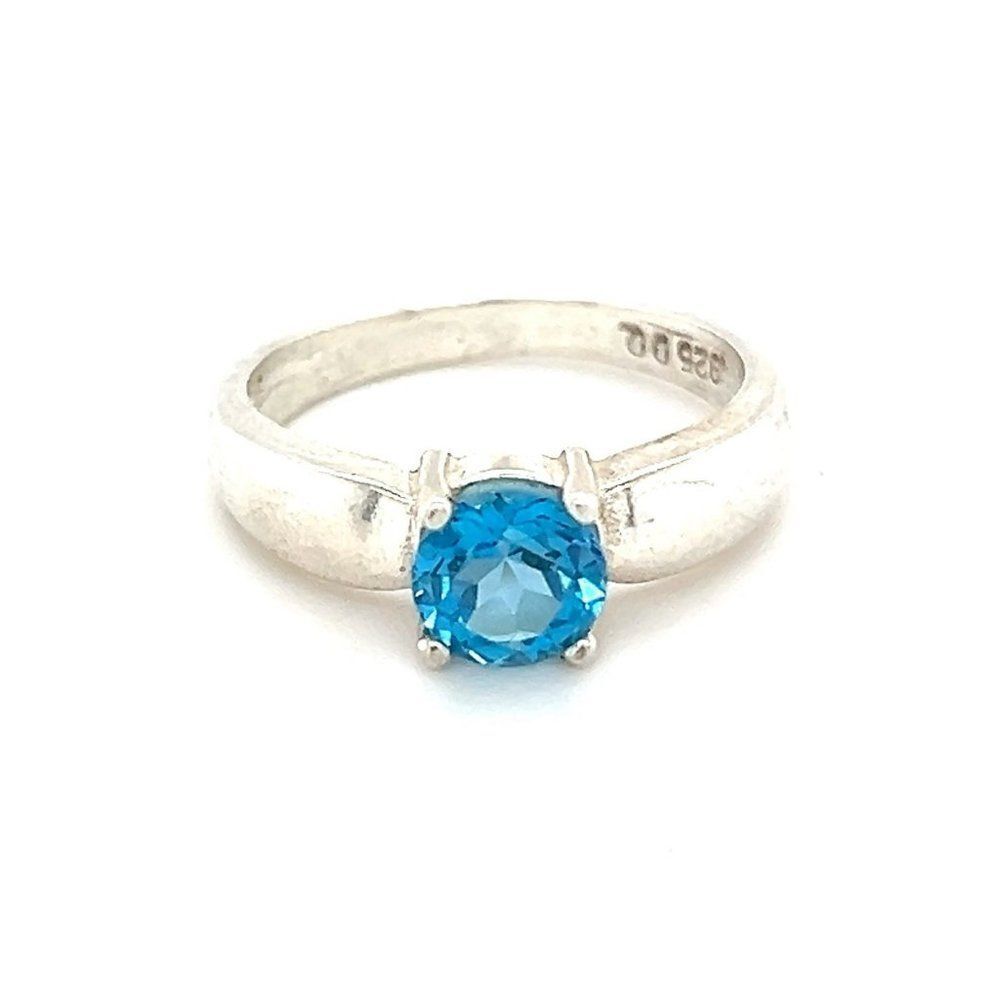 Sterling Silver 925 Topaz‎ Solitaire Ring